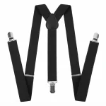 Black Clip on Suspenders