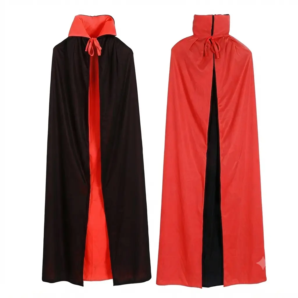 Cape – double Velvet redblack spe cape Velvet Double Red And Black - Image 1
