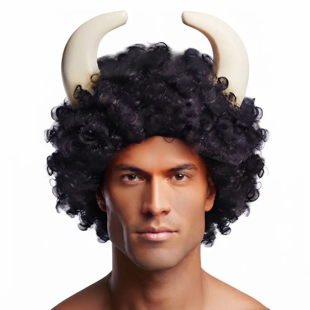 DevilDemon Horn Curly Wig spe Devil Demon Horn Curly Wig - Image 1
