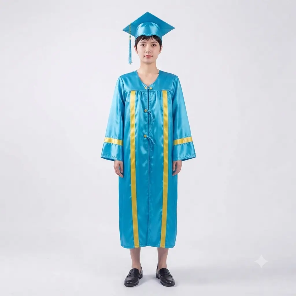 Graduation blue Graduation Gown With Cap Kids - Image 1