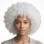 White Curley Wig