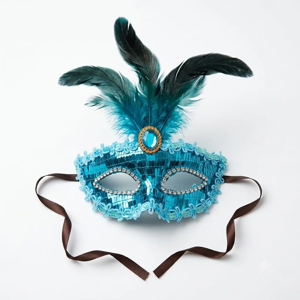 eye mask with feather rent 100 depos 300 sale 250 Eye Mask with Feather - Image 1